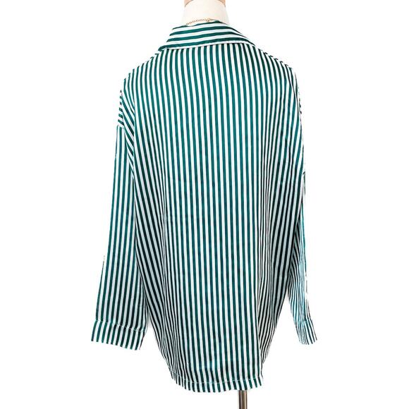 Vintage Victoria’s Secret gold label striped button down pajama top size Medium - Picture 4 of 7